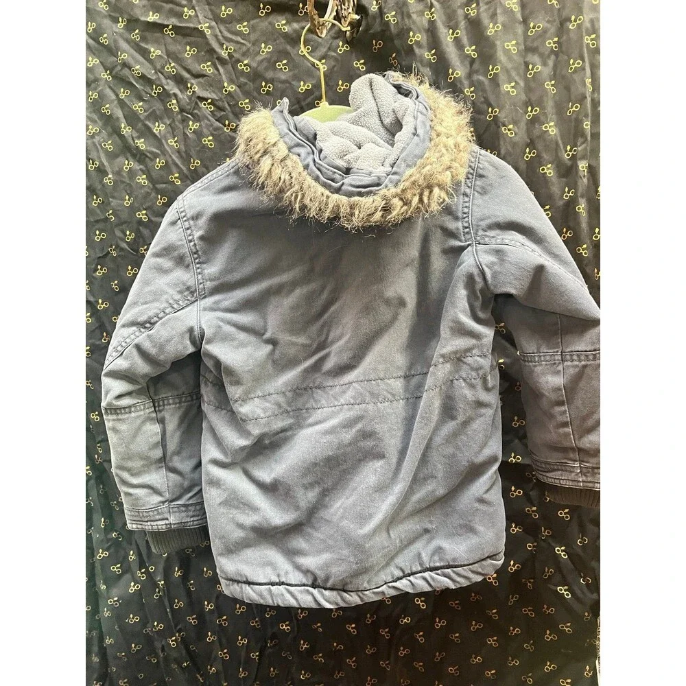 Old navy boys gray blue khaki winter coat jacket size xs 4 5